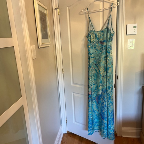 Blue and yellow midi beach dress - Picture 4 of 4